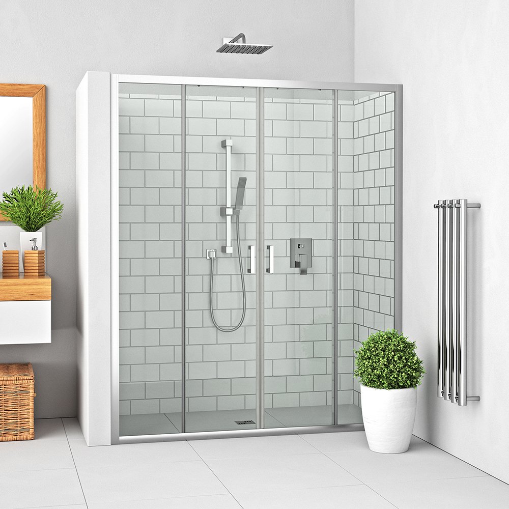 LEGA LINE KLIZNA DVOSTRUKA TUŠ VRATA 110x190cm crom profil/prozirno staklo 5/4mm